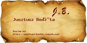 Jusztusz Beáta névjegykártya